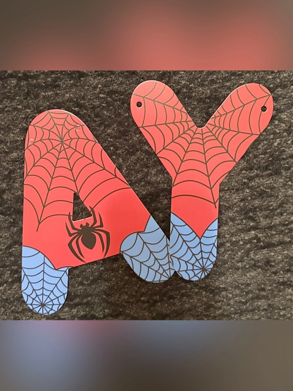 💜 Spider Theme Happy Birthday Banner - Letters